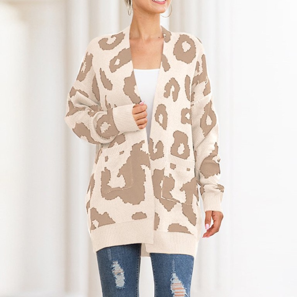 Vestidos!! Giraffe Animal Safari Print Long Cardigan Sweater